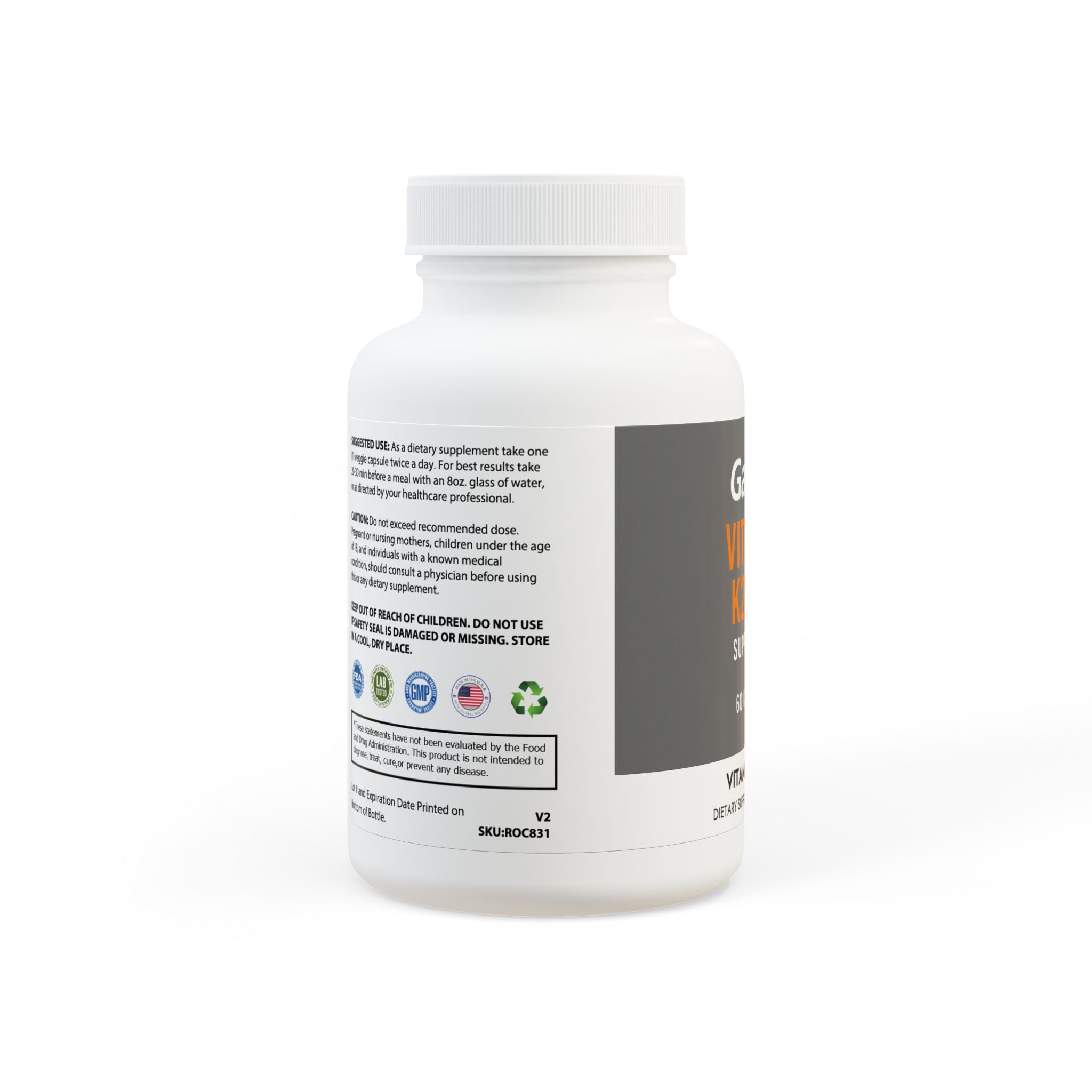 Vitamin K2 + D3 Supplement (60 Capsules)