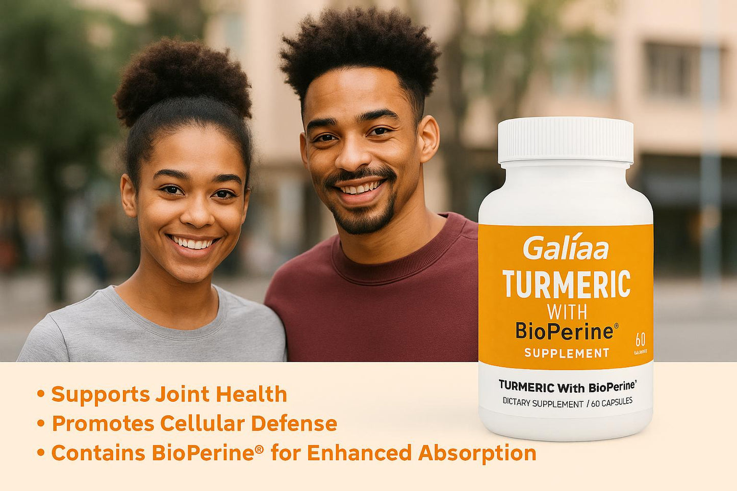 Turmeric with BioPerine® (Black Pepper Fruit Extract) Supplement (60 Capsules)